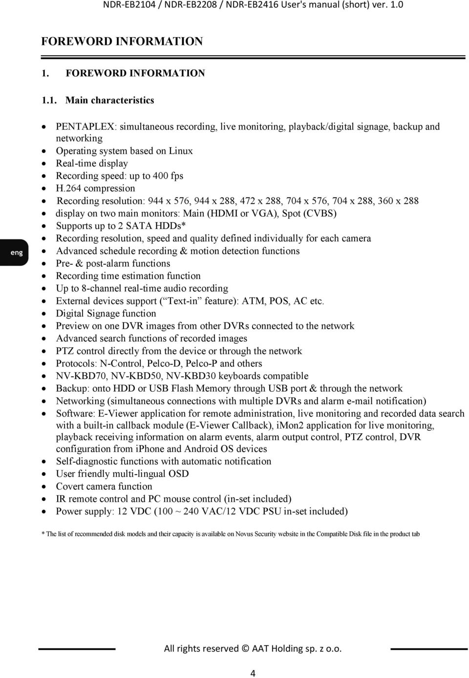 User's manual (short) ver. 1.