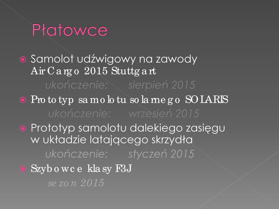 wrzesień 2015 Prototyp samolotu dalekiego zasięgu w układzie