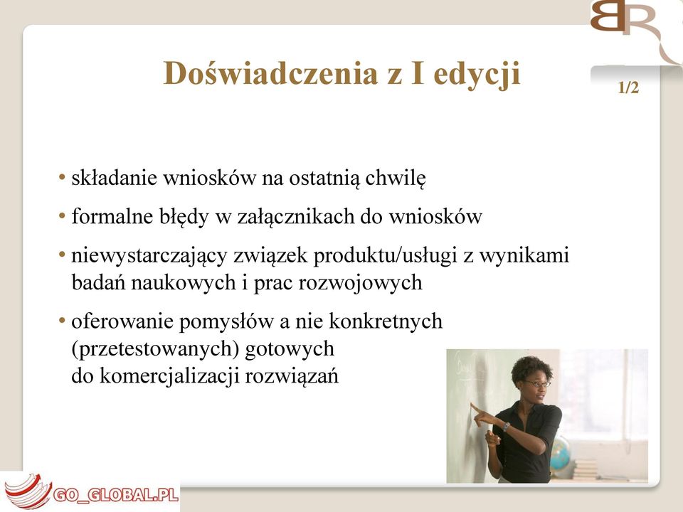 produktu/usługi z wynikami badań naukowych i prac rozwojowych oferowanie