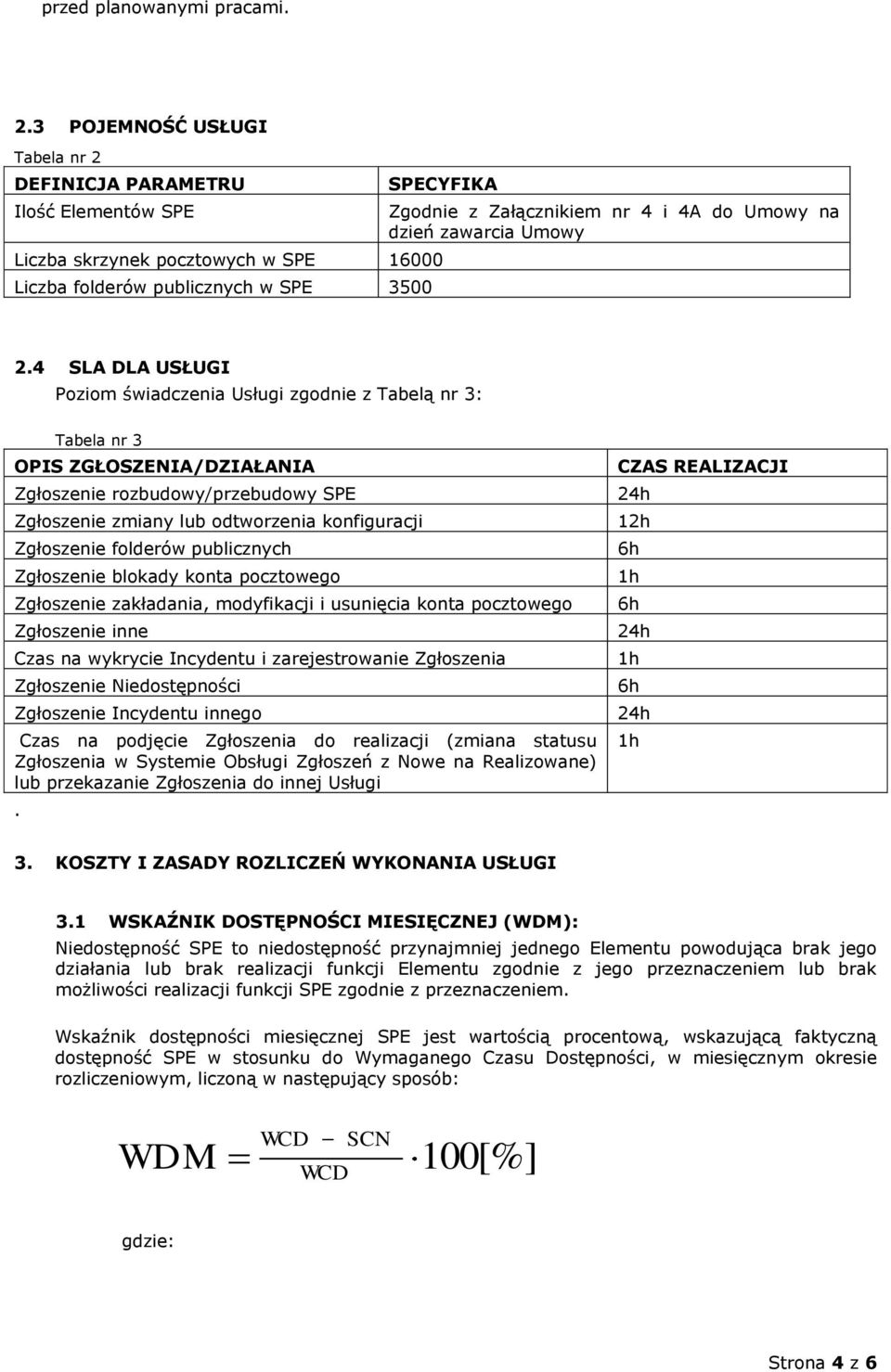 Umowy na dzień zawarcia Umowy 2.