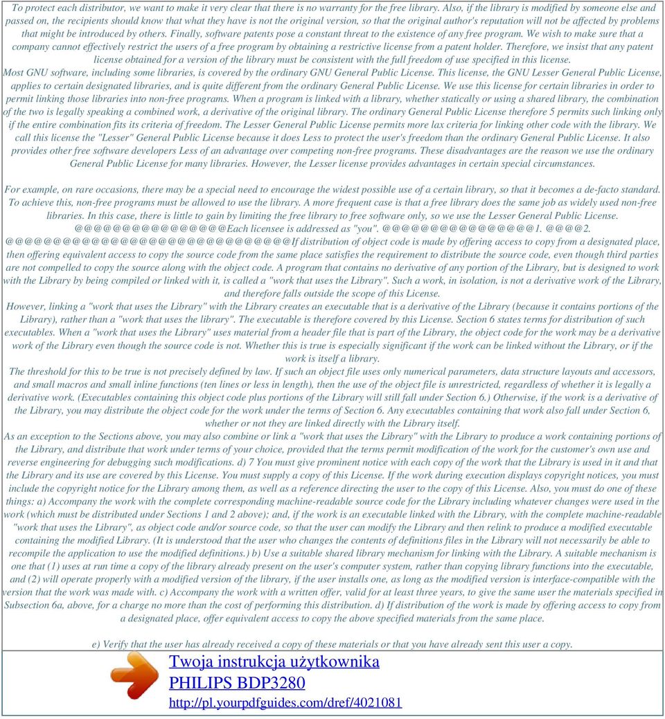 affected by problems that might be introduced by others. Finally, software patents pose a constant threat to the existence of any free program.