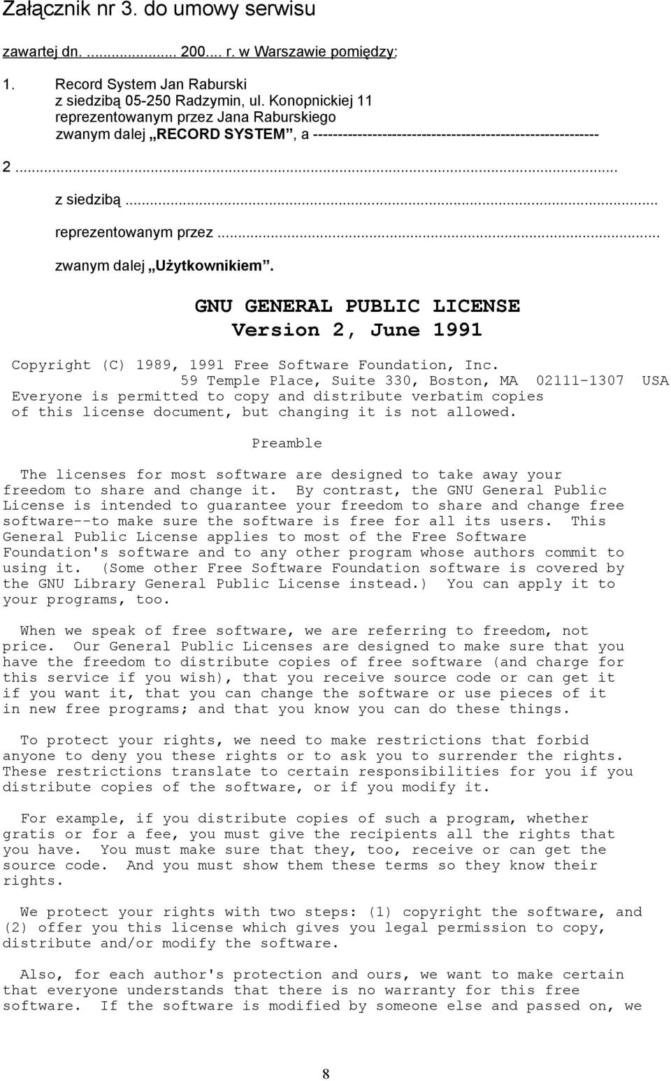 GNU GENERAL PUBLIC LICENSE Version 2, June 1991 Copyright (C) 1989, 1991 Free Software Foundation, Inc.
