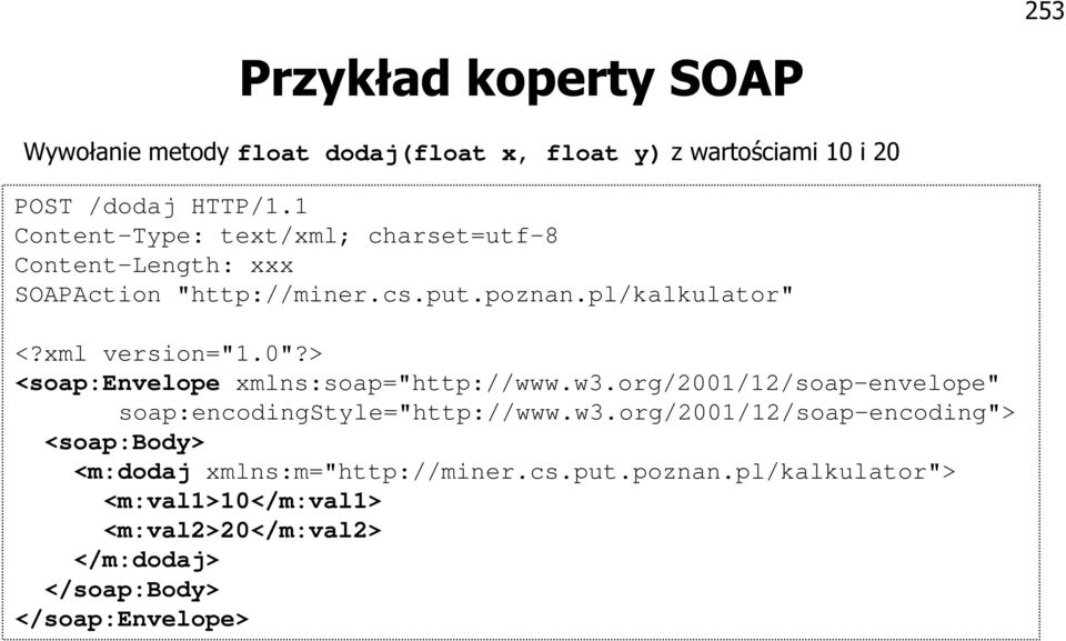 > <soap:envelope xmlns:soap="http://www.w3.org/2001/12/soap-envelope" soap:encodingstyle="http://www.w3.org/2001/12/soap-encoding"> <soap:body> <m:dodaj xmlns:m="http://miner.