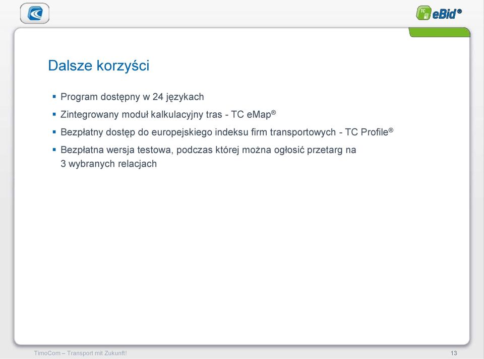 firm transportowych - TC Profile Bezpłatna wersja testowa, podczas