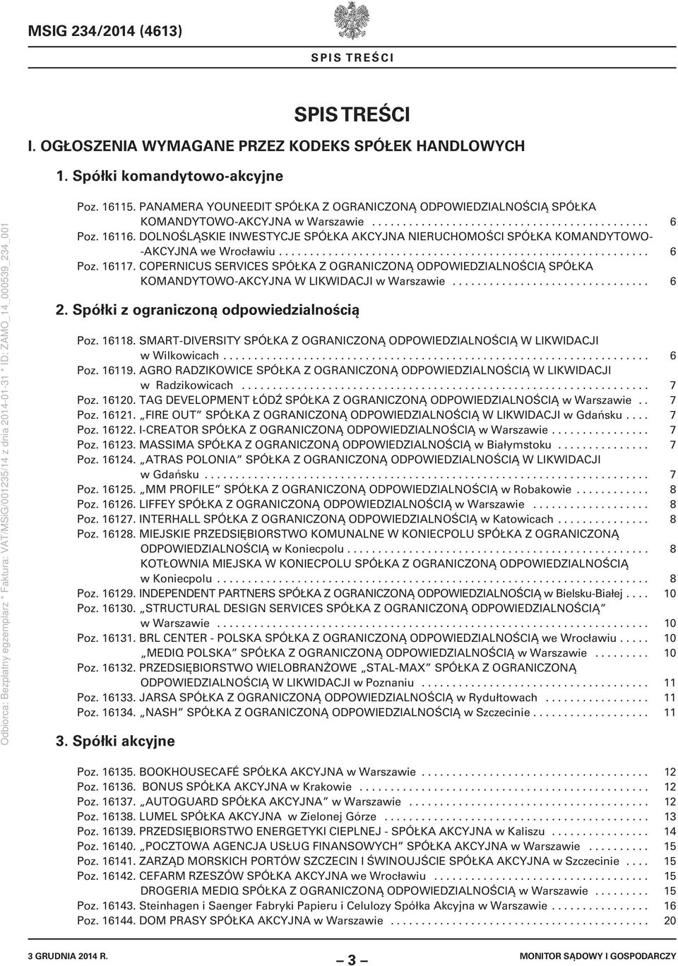 DOLNOŚLĄSKIE INWESTYCJE SPÓŁKA AKCYJNA NIERUCHOMOŚCI SPÓŁKA KOMANDYTOWO- -AKCYJNA we Wrocławiu............................................................ 6 Poz. 16117.