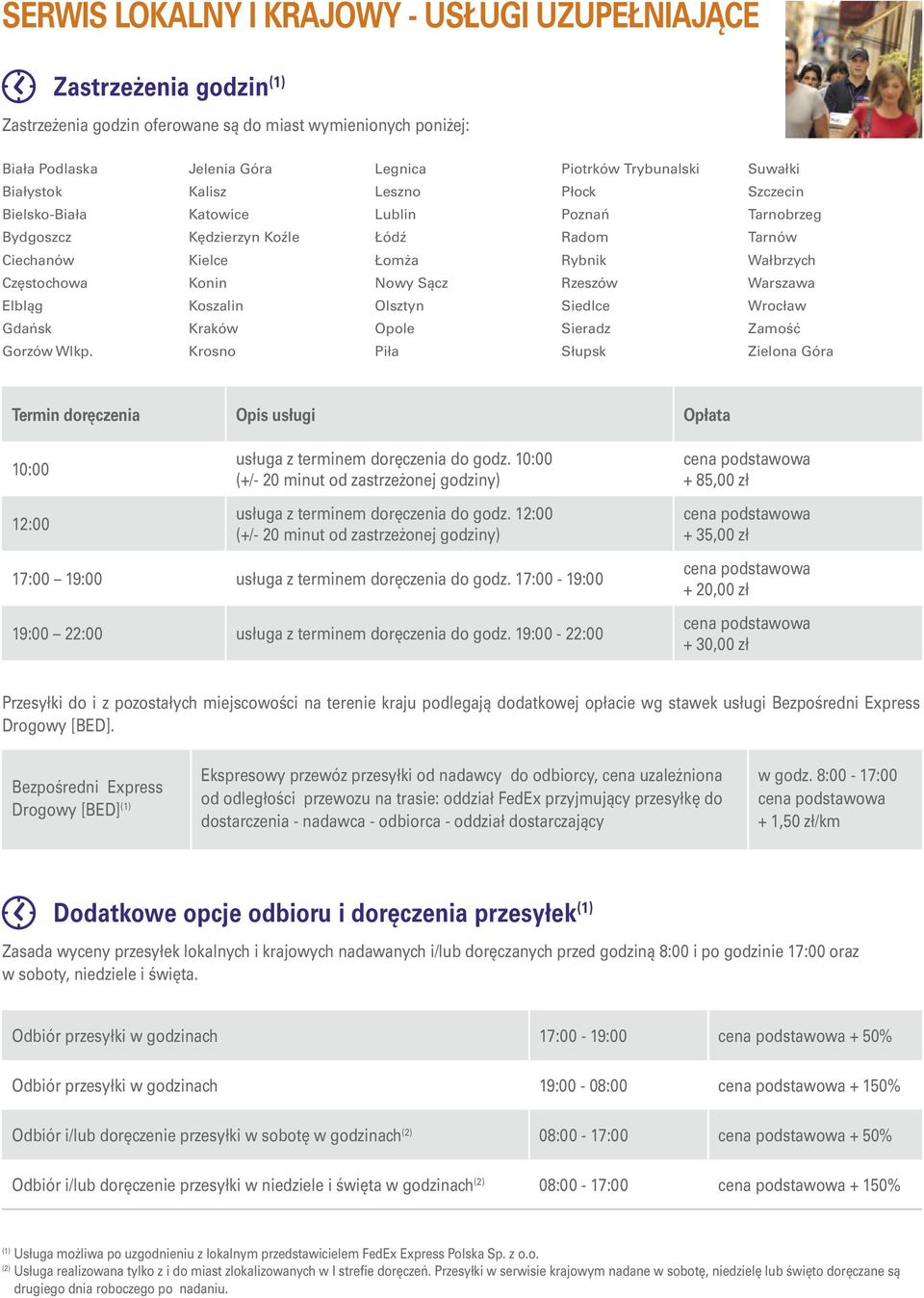 Jelenia Góra Kalisz Katowice Kędzierzyn Koźle Kielce Konin Koszalin Kraków Krosno Legnica Leszno Lublin Łódź Łomża Nowy Sącz Olsztyn Opole Piła Piotrków Trybunalski Płock Poznań Radom Rybnik Rzeszów