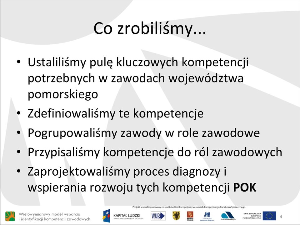 województwa pomorskiego Zdefiniowaliśmy te kompetencje Pogrupowaliśmy