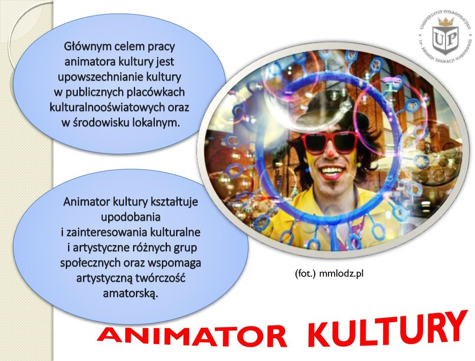 . Animator kultury kształtuje upodobania i zainteresowania kulturalne i