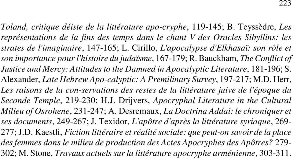 Cirillo, L'apocalypse d'elkhasaï: son rôle et son importance pour l'histoire du judaïsme, 167-179; R.