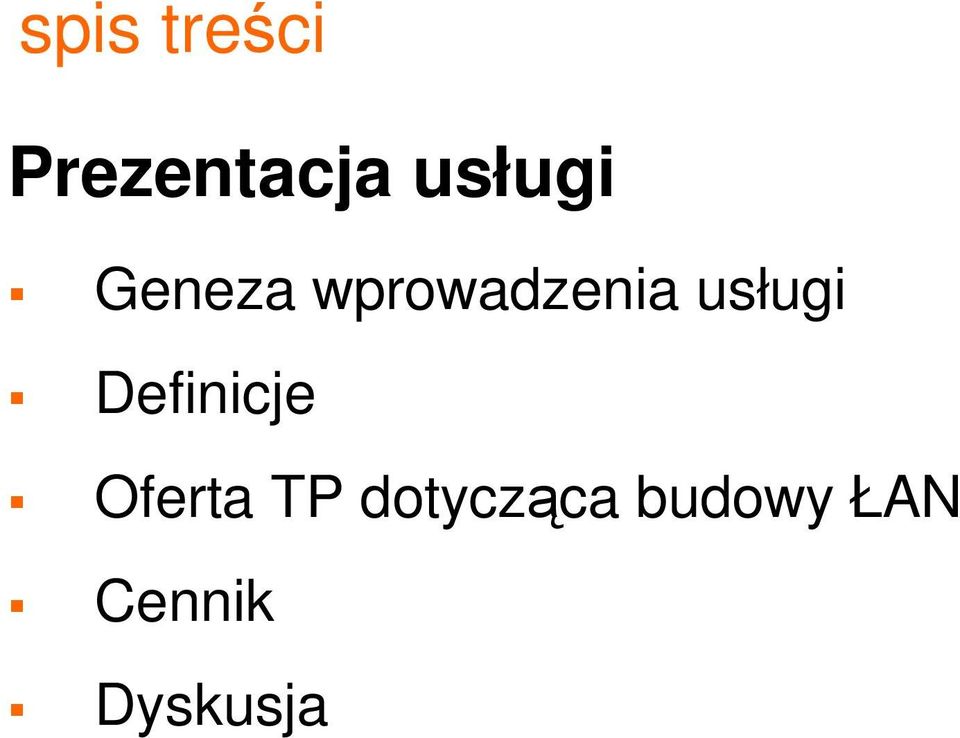 usługi Definicje Oferta TP