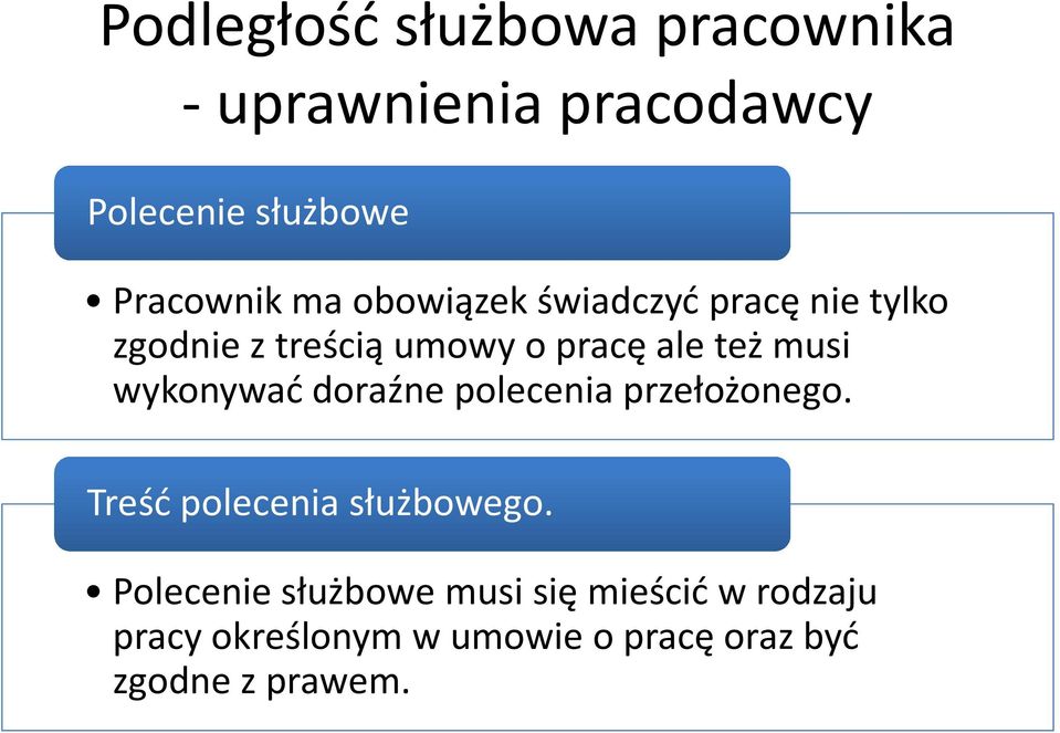 wykonywać doraźne polecenia przełożonego. Treść polecenia służbowego.