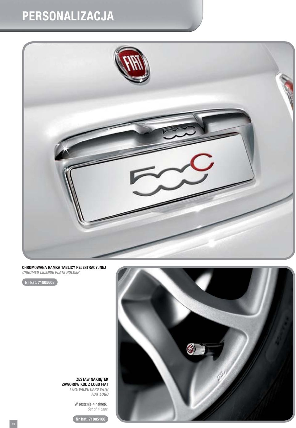 71805608 ZESTAW NAKRĘTEK ZAWORÓW KÓŁ Z LOGO FIAT TYRE VALVE