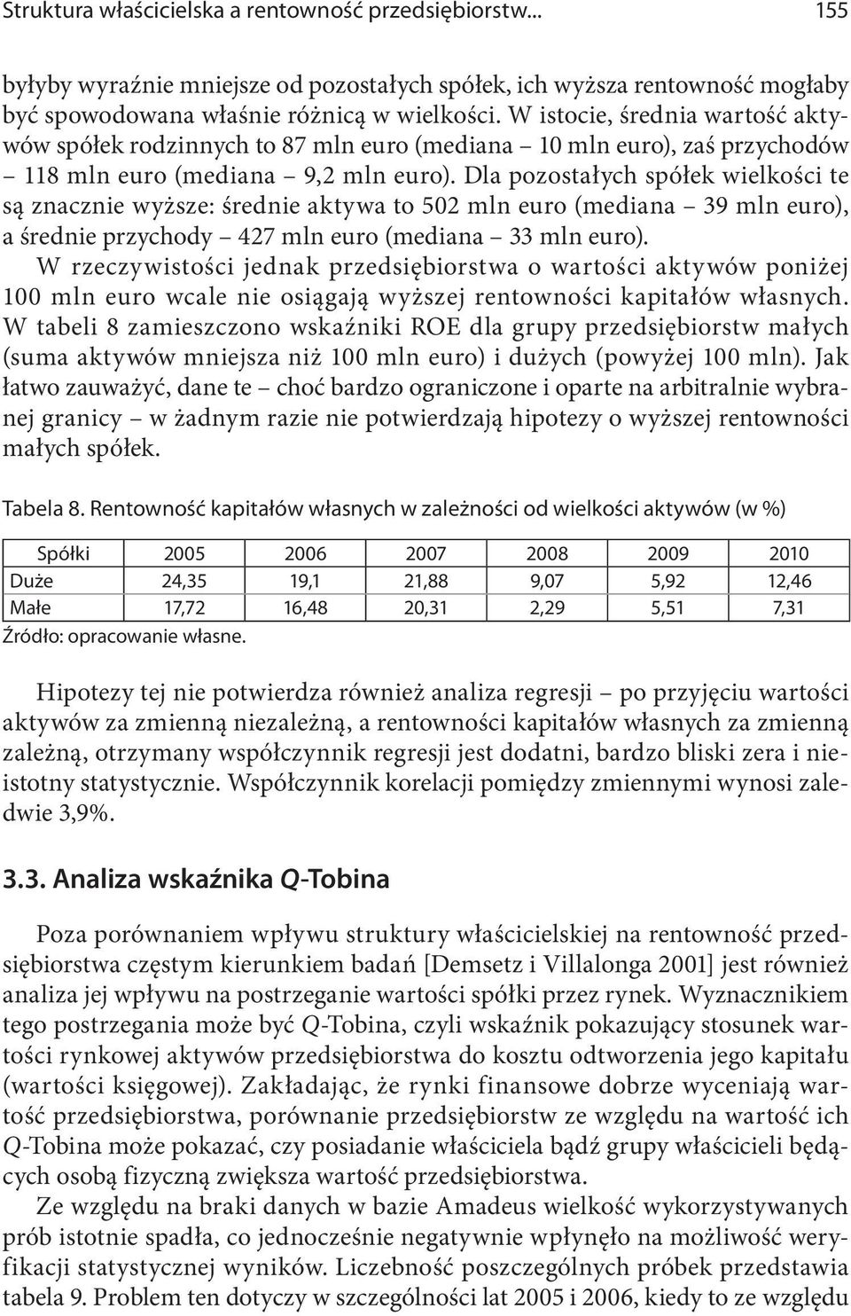 Dla pozostałych spółek wielkości te są znacznie wyższe: średnie aktywa to 502 mln euro (mediana 39 mln euro), a średnie przychody 427 mln euro (mediana 33 mln euro).
