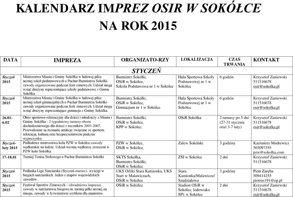 Udział mogą wziąć drużyny reprezentujące szkoły podstawowe z Gminy Sokółka.