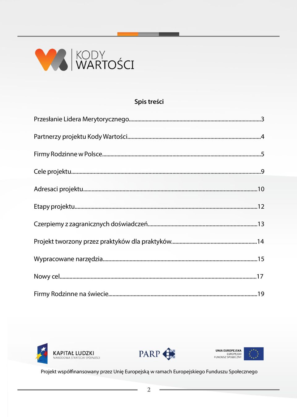 ..4 Firmy Rodzinne w Polsce...5 Cele projektu...9 Adresaci projektu...10 Etapy projektu...12 Czerpiemy z zagranicznych doświadczeń.