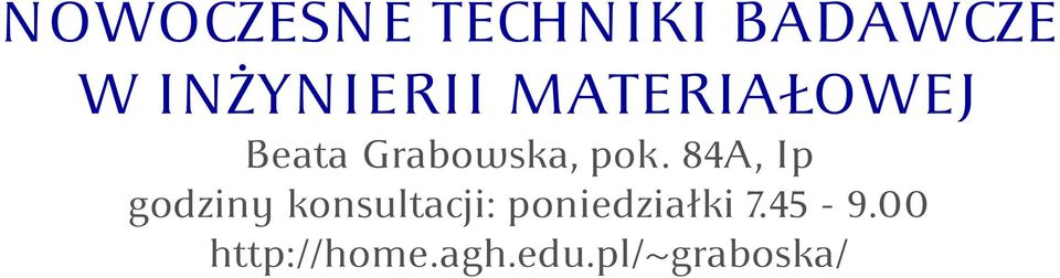 pok. 84A, Ip godziny konsultacji: