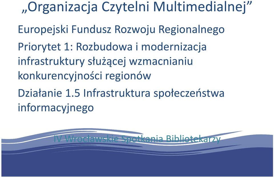 służącej wzmacnianiu konkurencyjności regionów Działanie 1.