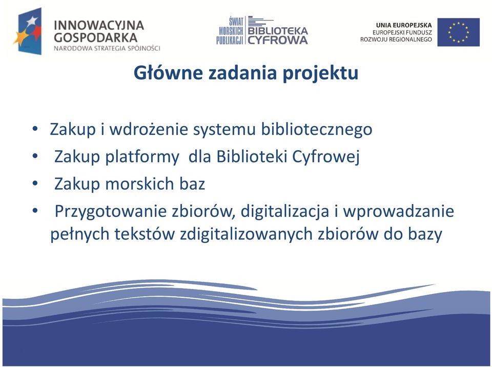 Zakup morskich baz Przygotowanie zbiorów, digitalizacja