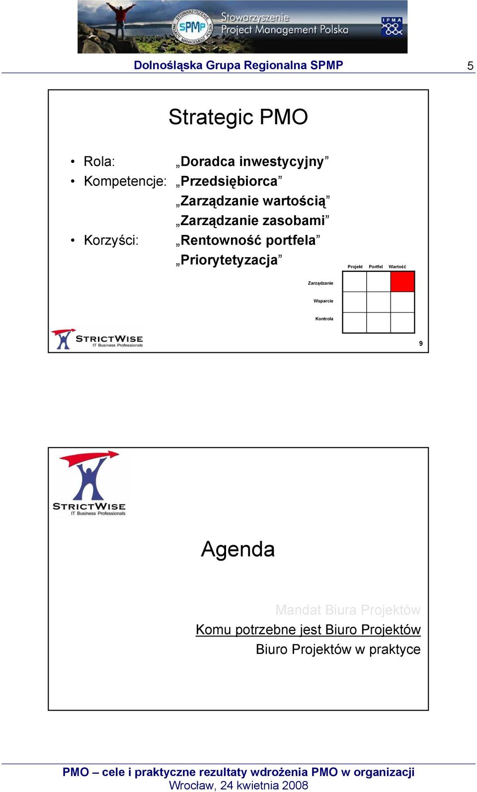 Priorytetyzacja Projekt Portfel Wartość Zarządzanie Wsparcie Kontrola 9