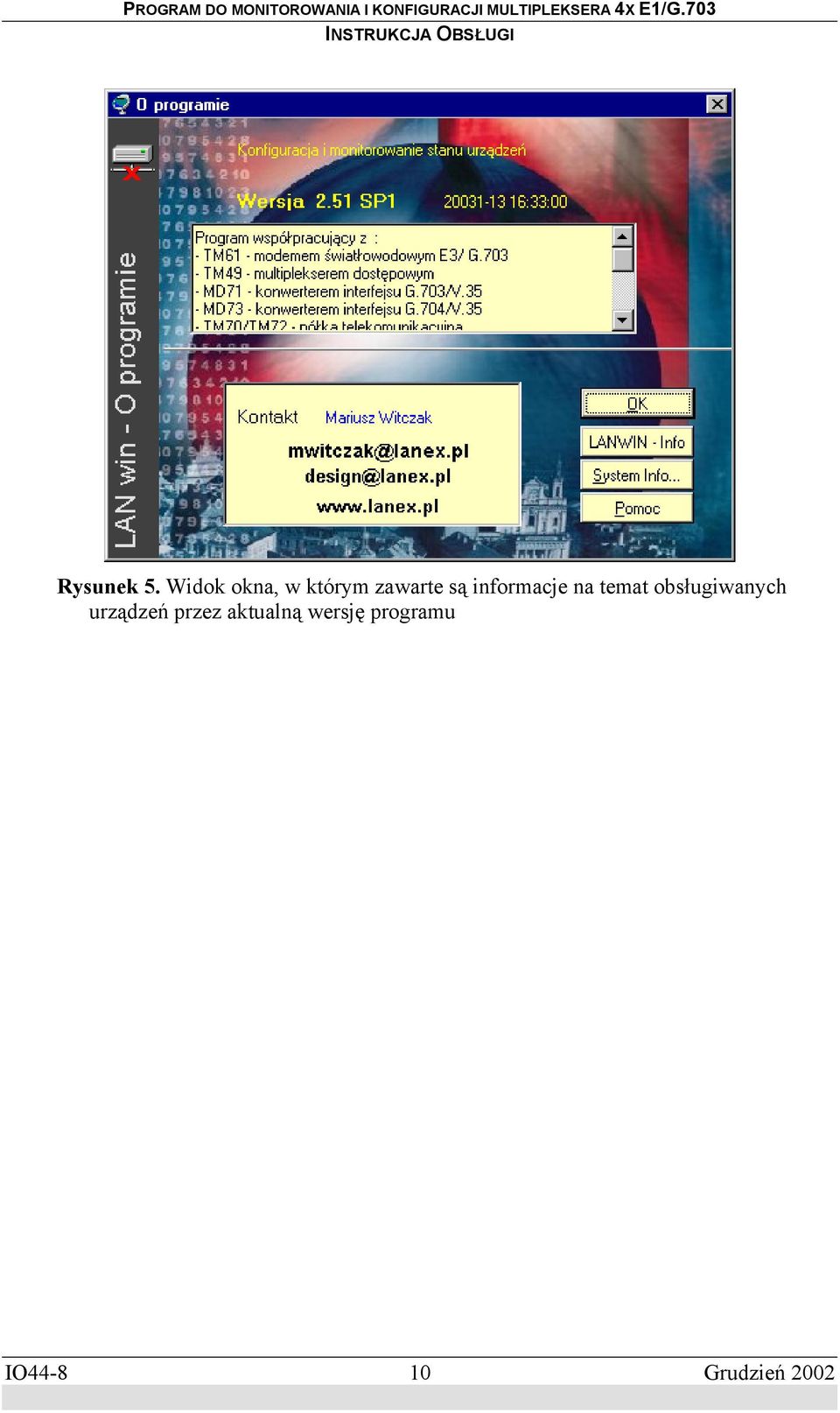 informacje na temat obsługiwanych