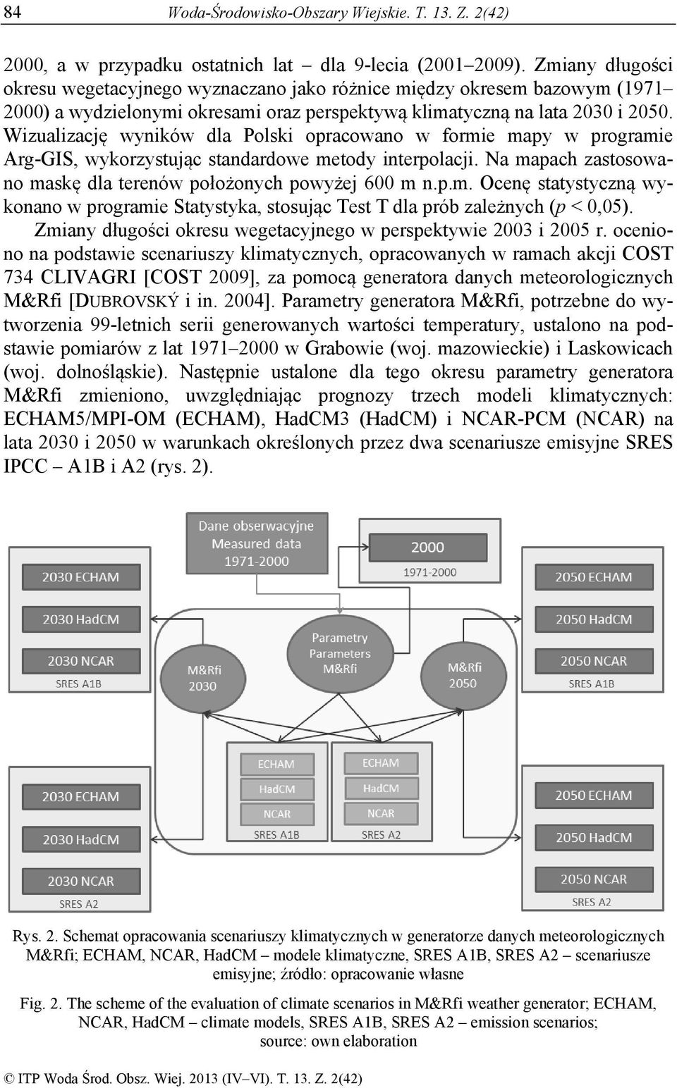 Wizualizację wyników dla Polski opracowano w formie mapy w programie Arg-GIS, wykorzystując standardowe metody interpolacji. Na mapach zastosowano maskę dla terenów położonych powyżej 600 m n.p.m. Ocenę statystyczną wykonano w programie Statystyka, stosując Test T dla prób zależnych (p < 0,05).