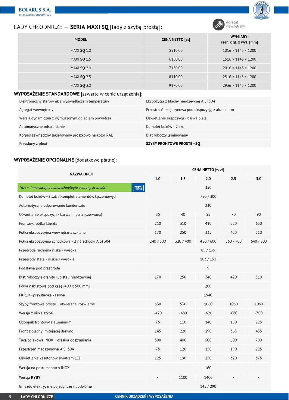 0 9170,00 2936 1145 1200 Ekspozycja z blachy nierdzewnej AISI 304 Agregat wewnętrzny Korpus zewnętrzny lakierowany proszkowo na kolor RAL Przysłony z plexi Przestrzeń magazynowa pod ekspozycją z