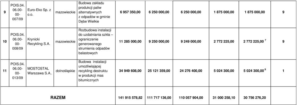 008/09 Krynicki Recykling S.A.