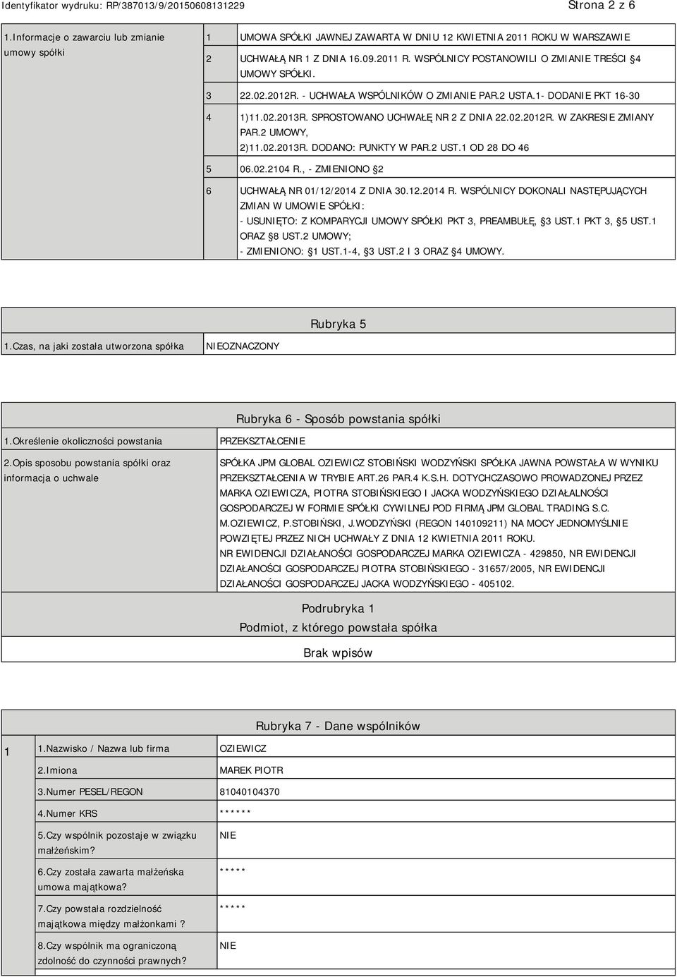 2 UST.1 OD 28 DO 46 5 06.02.2104 R., - ZMIENIONO 2 6 UCHWAŁĄ NR 01/12/2014 Z DNIA 30.12.2014 R.