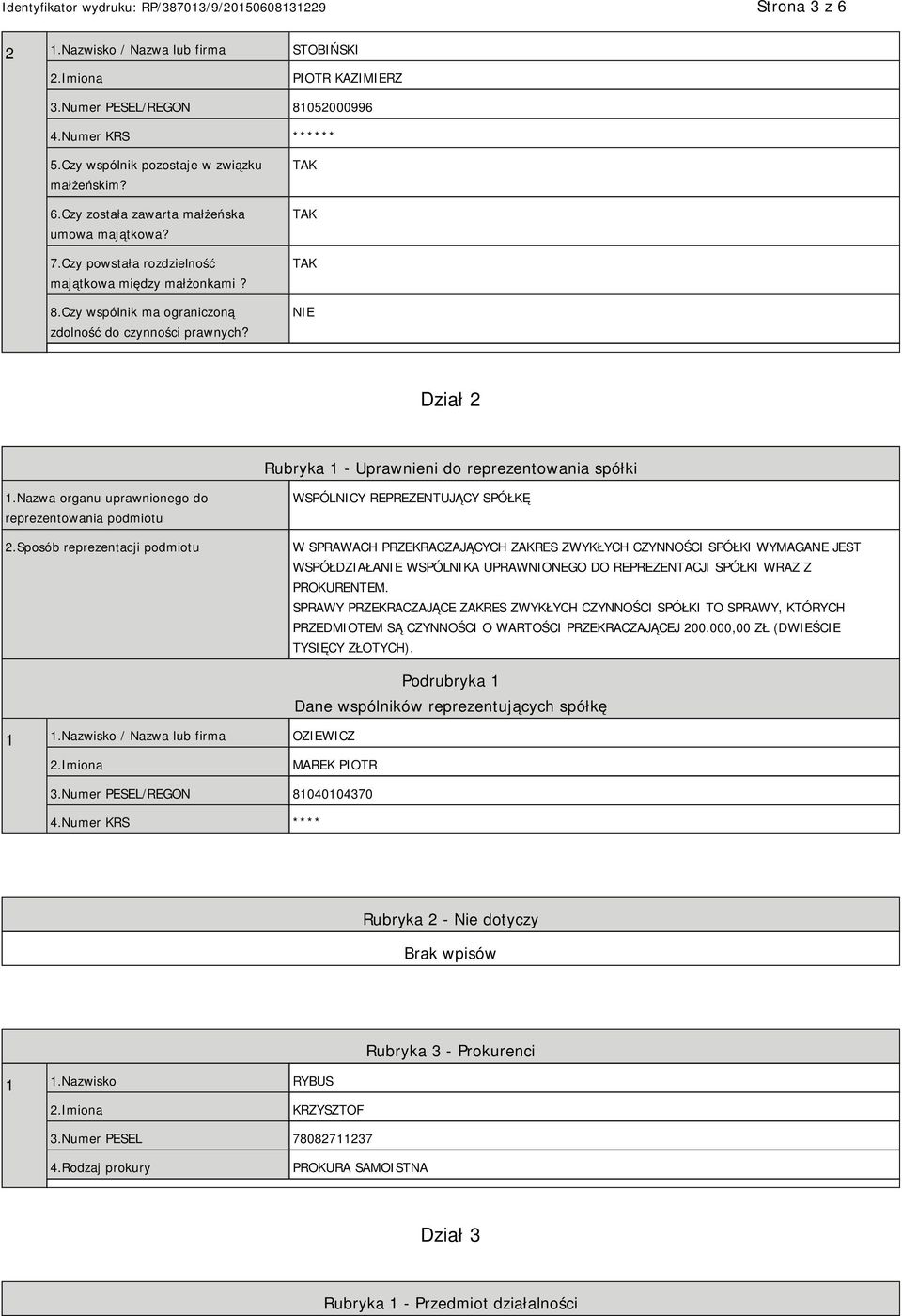 Nazwa organu uprawnionego do reprezentowania podmiotu 2.