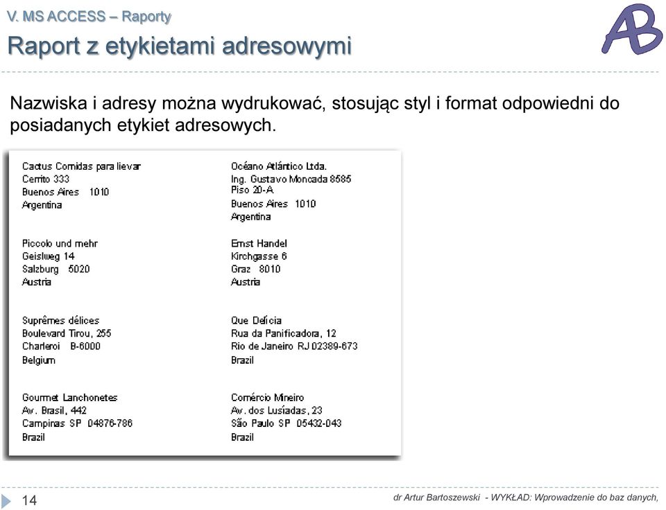 wydrukować, stosując styl i format