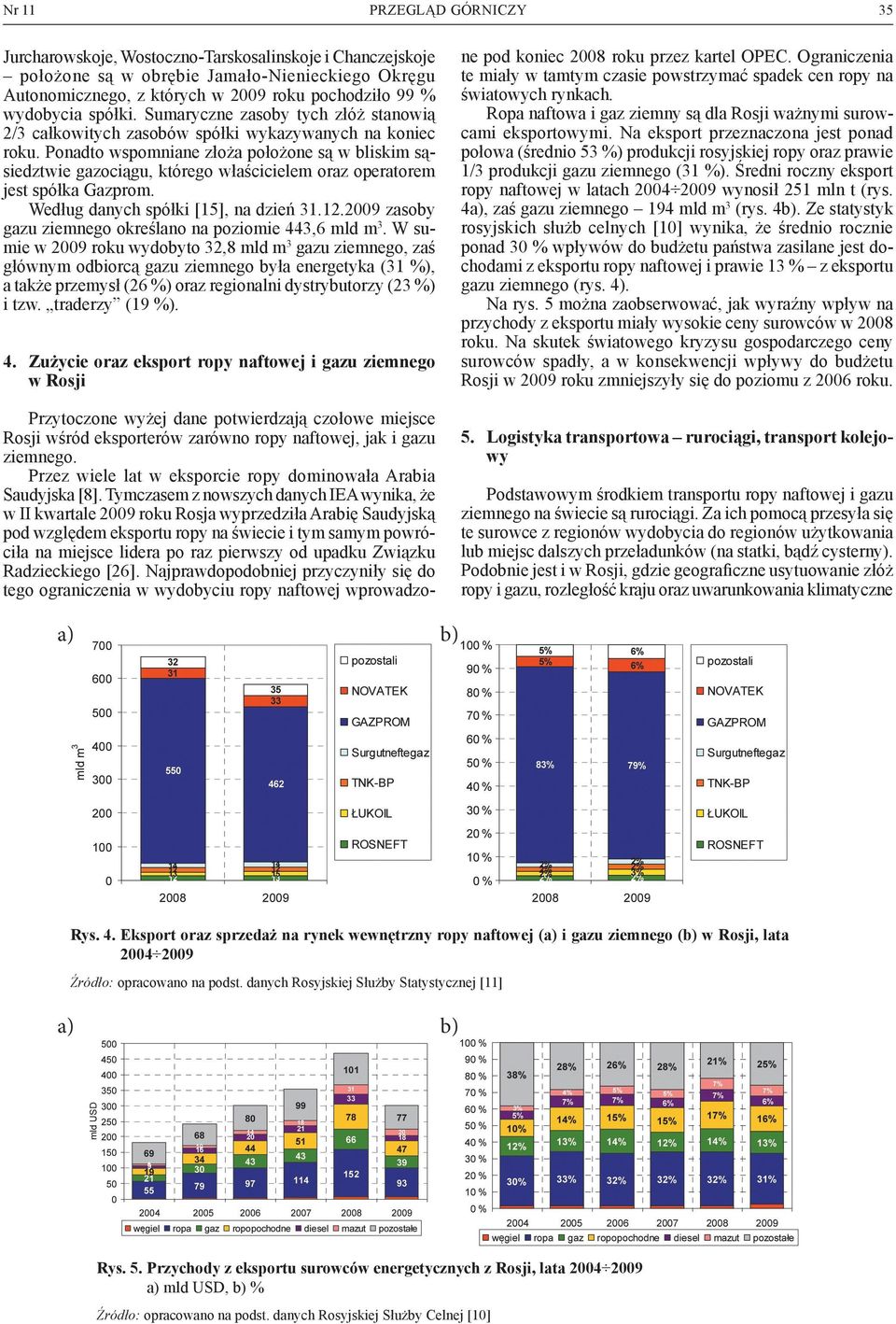 Ponadto wspomniane złoża położone są w bliskim sąsiedztwie gazociągu, którego właścicielem oraz operatorem jest spółka Gazprom. Według danych spółki [15], na dzień 31.12.