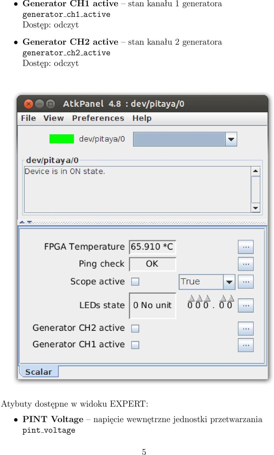 generator ch2 active Atybuty dostępne w widoku EXPERT: PINT