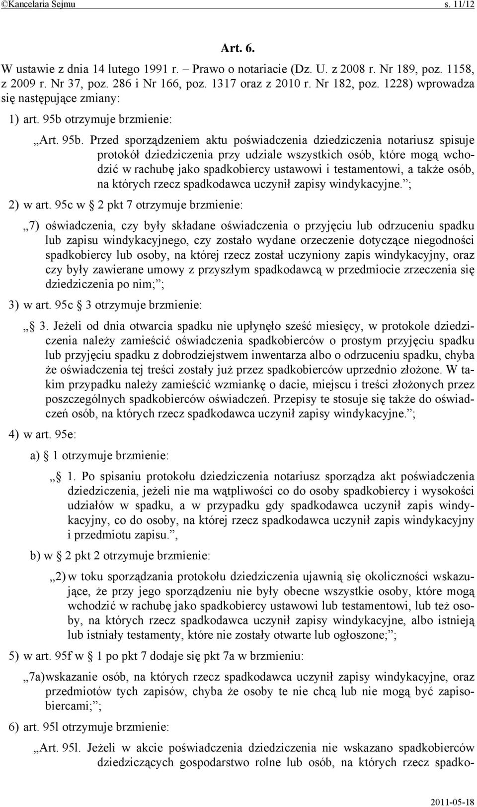 otrzymuje brzmienie: Art. 95b.