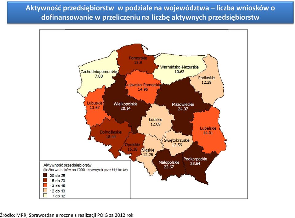 przeliczeniu na liczbę aktywnych przedsiębiorstw