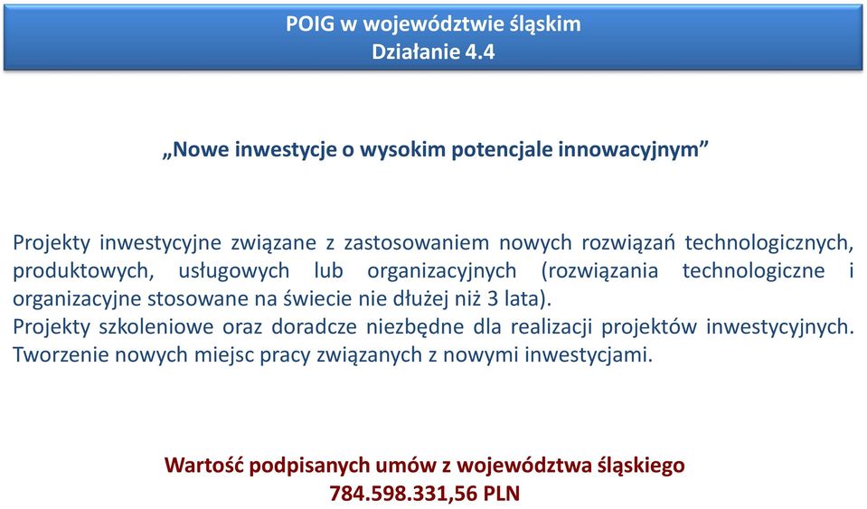 technologicznych, produktowych, usługowych lub organizacyjnych (rozwiązania technologiczne i organizacyjne stosowane na świecie nie