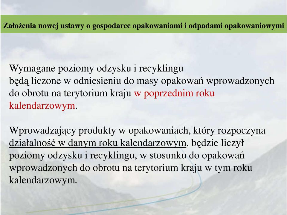 Wprowadzający produkty w opakowaniach, który rozpoczyna działalność w danym roku kalendarzowym,