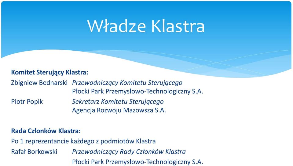 Piotr Popik Sekretarz Komitetu Sterującego Ag