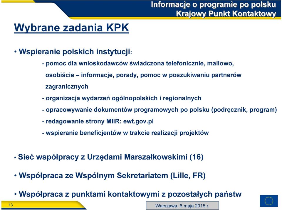 programowych po polsku (podręcznik, program) - redagowanie strony MIiR: ewt.gov.