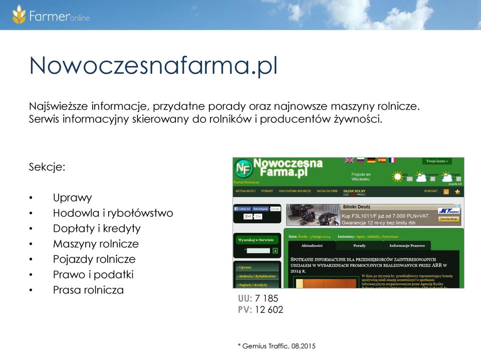 Serwis informacyjny skierowany do rolników i producentów żywności.