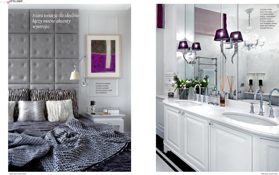 Axor Hansgohe, kinkiety Single Horn BBHome. Żyrandol Murano.