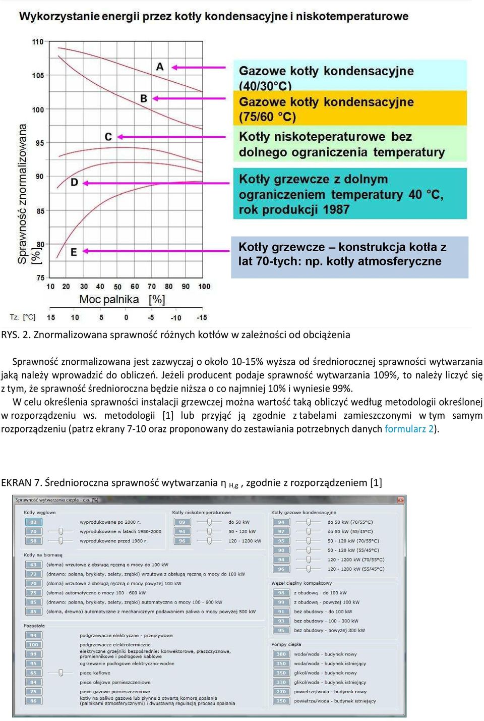 obliczeń. Jeżeli producent podaje sprawność wytwarzania 109%, to należy liczyć się z tym, że sprawność średnioroczna będzie niższa o co najmniej 10% i wyniesie 99%.
