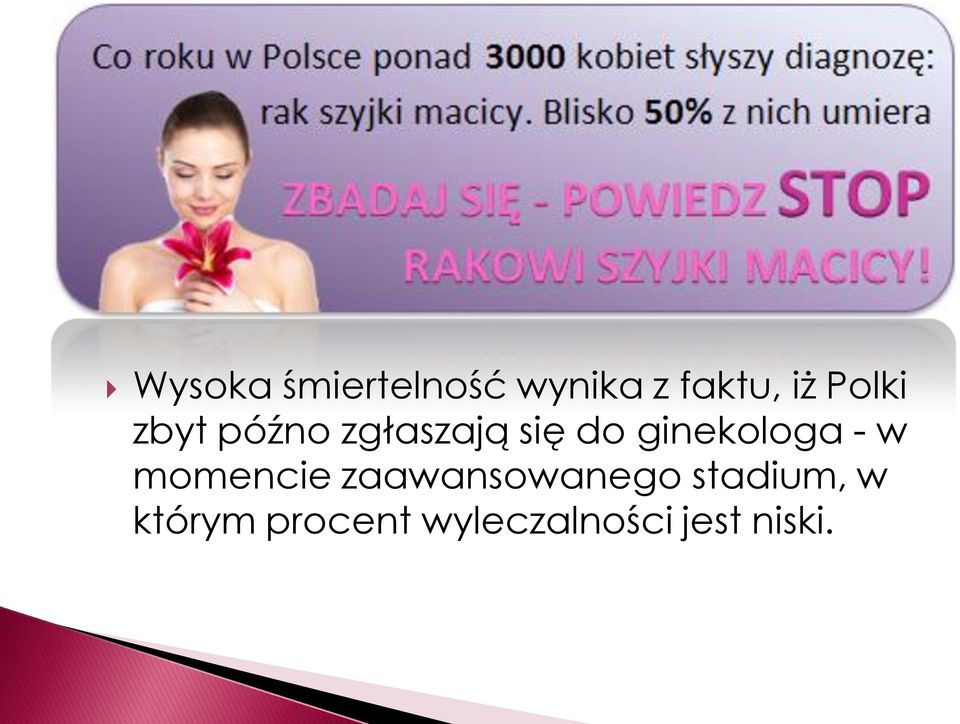 ginekologa - w momencie zaawansowanego