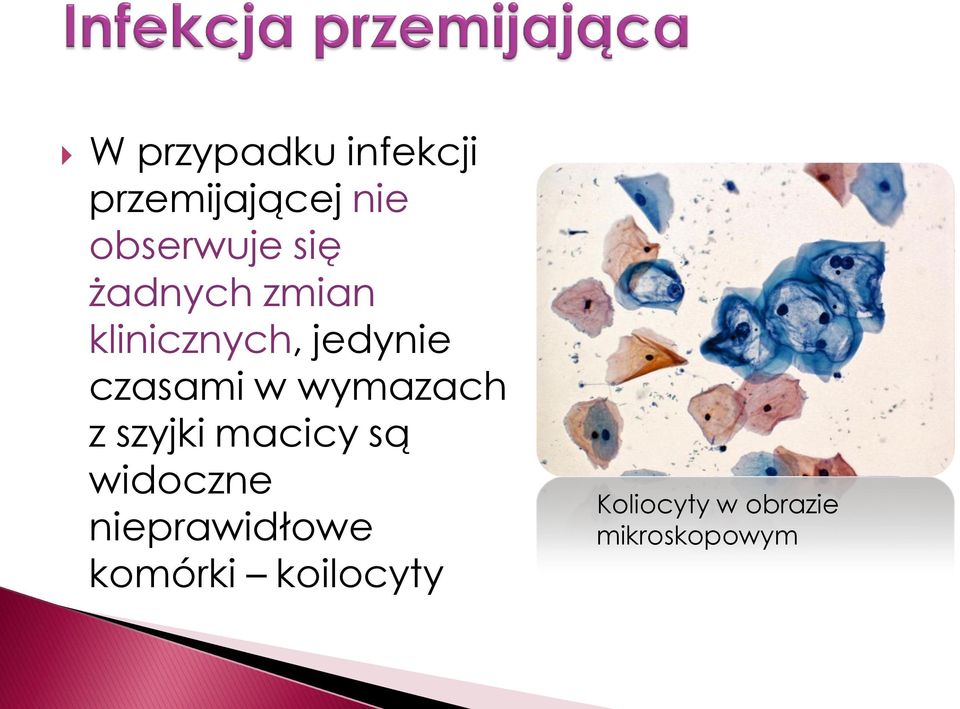 wymazach z szyjki macicy są widoczne