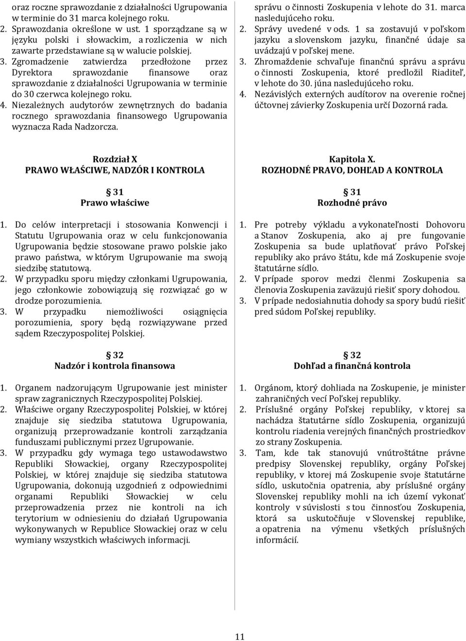 Zgromadzenie zatwierdza przedłożone przez Dyrektora sprawozdanie finansowe oraz sprawozdanie z działalności Ugrupowania w terminie do 30 czerwca kolejnego roku. 4.