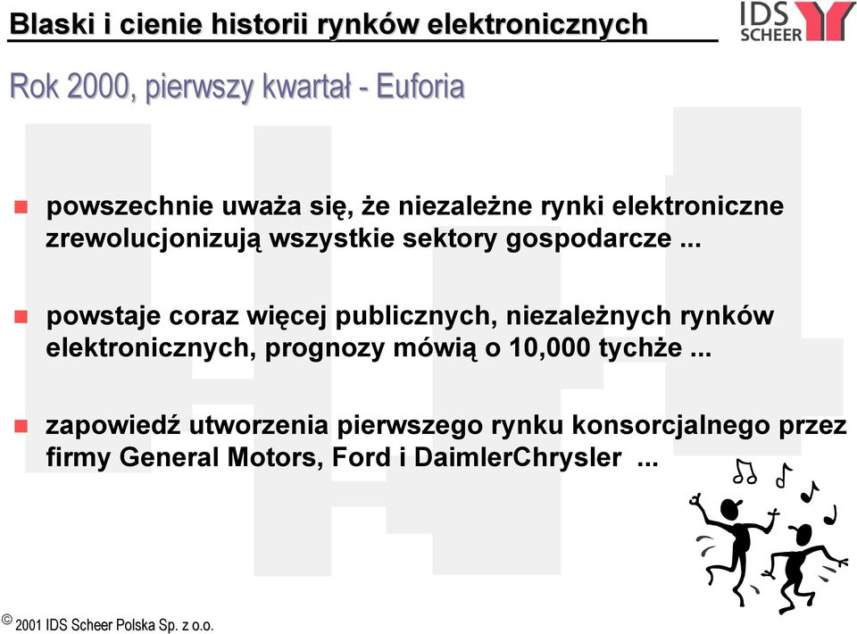 .. powstaje coraz więcej publicznych, niezależnych rynków elektronicznych, prognozy mówią o 10,000