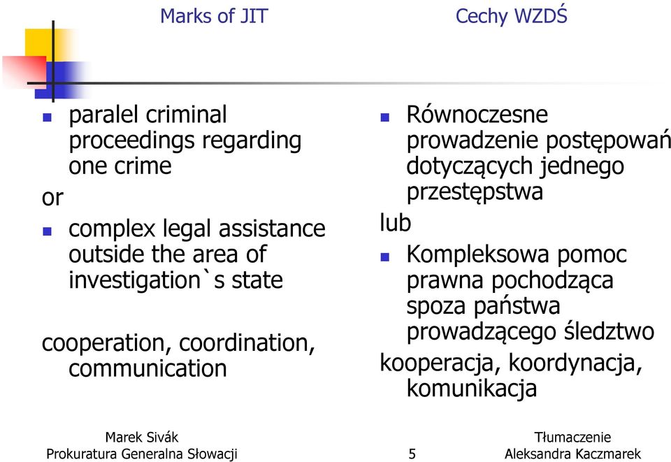 Równoczesne prowadzenie postępowań dotyczących jednego przestępstwa lub Kompleksowa pomoc prawna