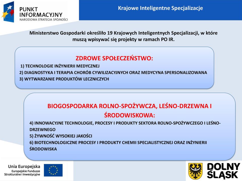 ZDROWE SPOŁECZEŃSTWO: 1) TECHNOLOGIE INŻYNIERII MEDYCZNEJ 2) DIAGNOSTYKA I TERAPIA CHORÓB CYWILIZACYJNYCH ORAZ MEDYCYNA SPERSONALIZOWANA 3) WYTWARZANIE