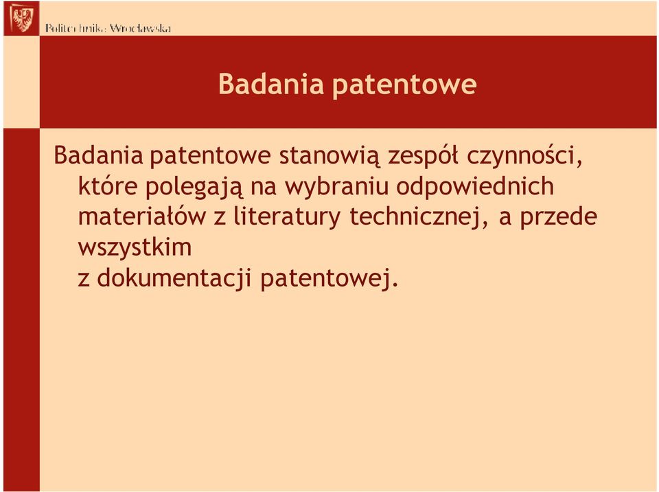 odpowiednich materiałów z literatury