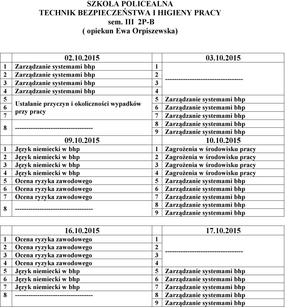 przyczyn i okoliczności wypadków 6 6 Zarządzanie systemami bhp przy pracy 7 7 Zarządzanie systemami bhp 8 Zarządzanie systemami bhp 8 1 Język niemiecki w bhp 1 Zagrożenia w środowisku pracy 2 Język