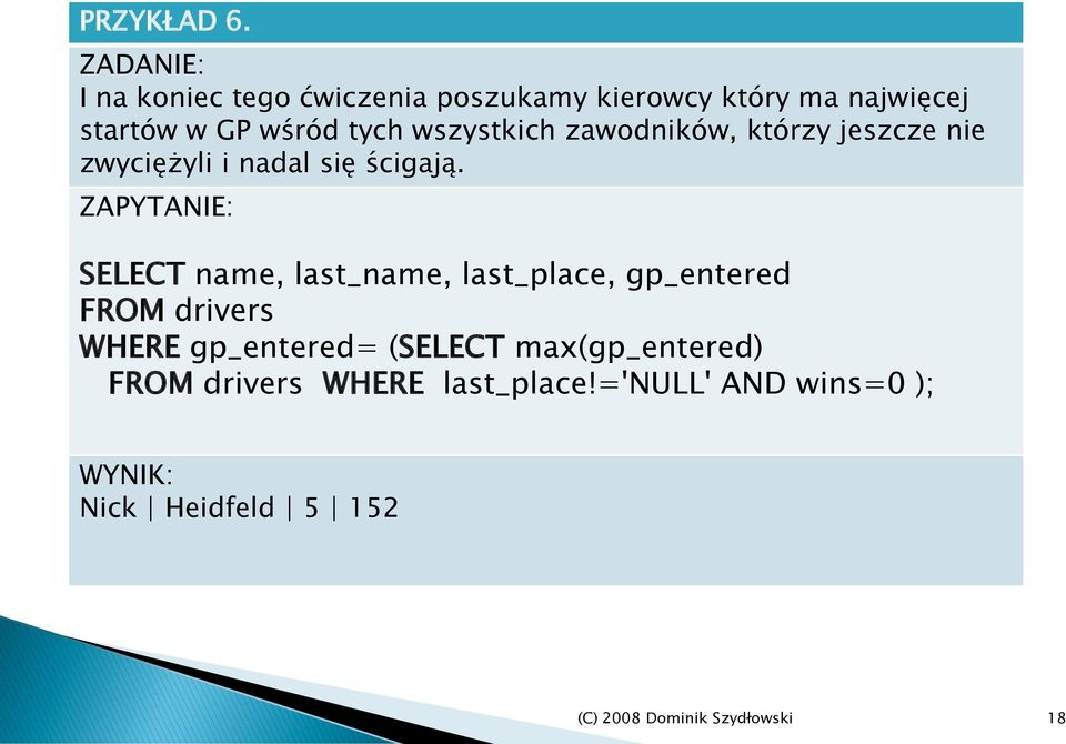 tych wszystkich zawodników, którzy jeszcze nie zwyciężyli i nadal się ścigają.